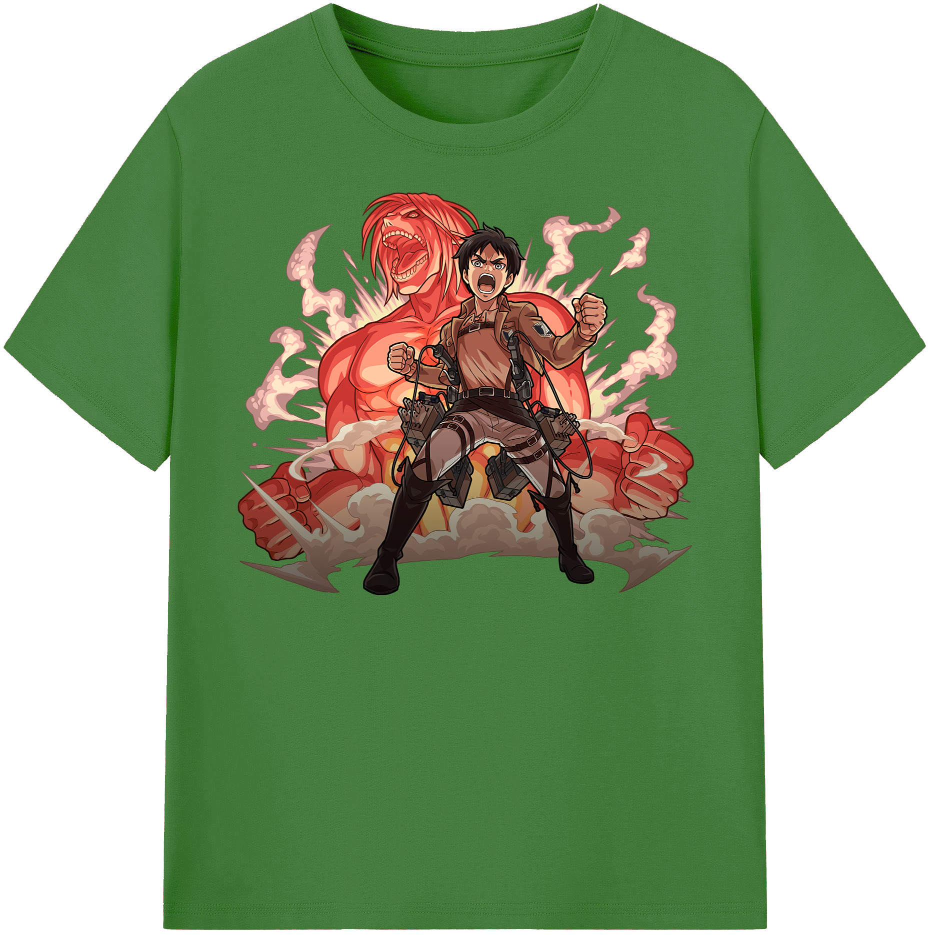 （画像用） 進撃の巨人 エレン･イェーガー Attack on Titan Eren Jäger レディースカジュアルプリントTシャツ（綿100％）